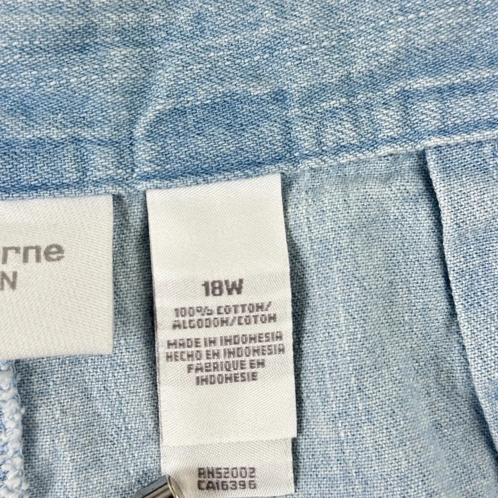 Liz Claiborne Lizwear Light Wash Denim Bermuda Shorts‎ 18W Light Blue Cotton